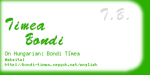 timea bondi business card