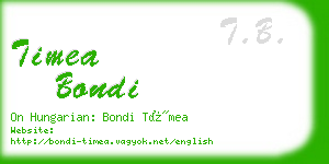 timea bondi business card